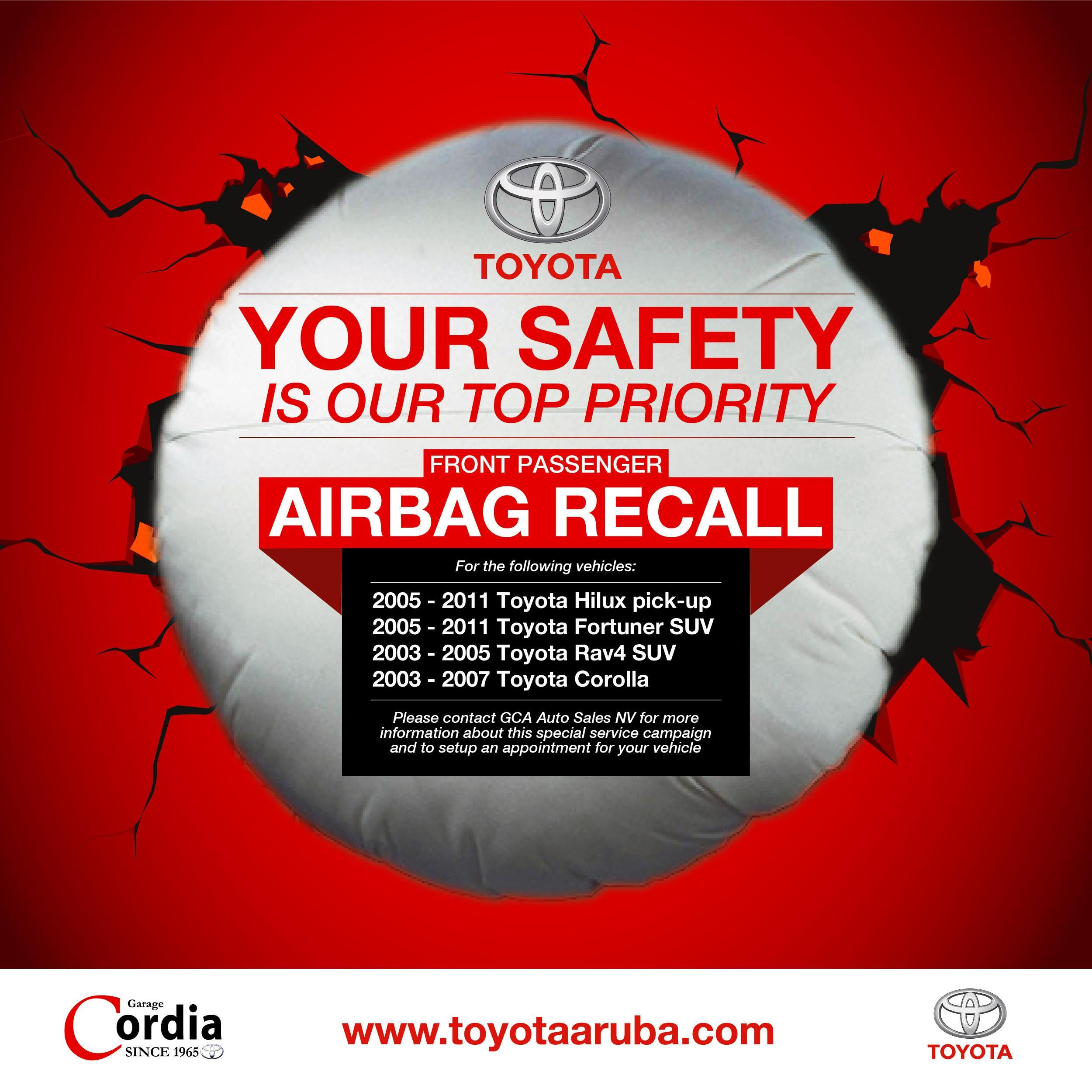 Toyota Front Passenger Airbag Recall