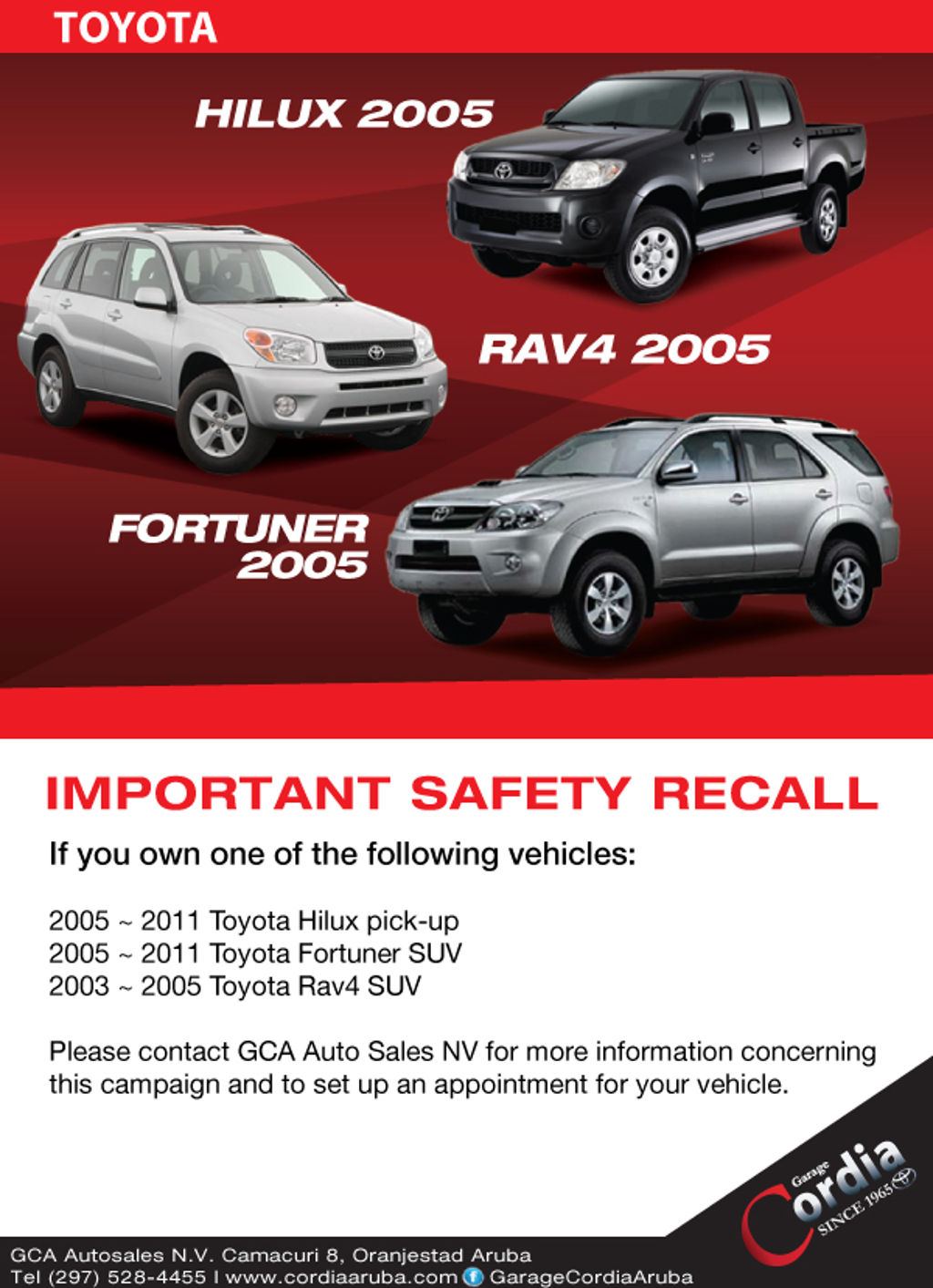 Toyota Important Safety Recall