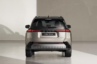Direct rear view of the new RAV4 highlighting the modern branding and symmetry