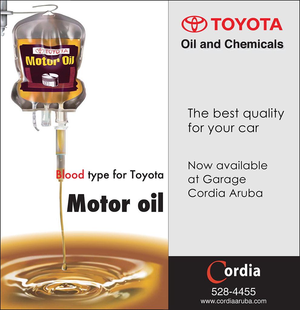 Toyota Oil and Chemicals now available at Garage Cordia Aruba